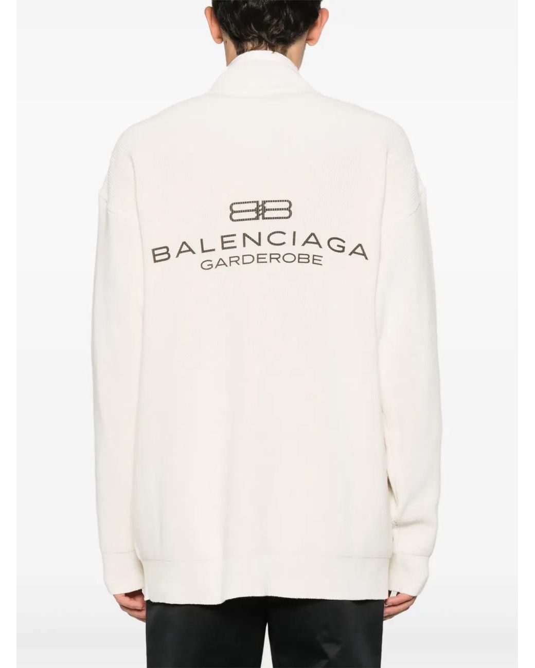 Balenciaga White Zip-Up Cardigan