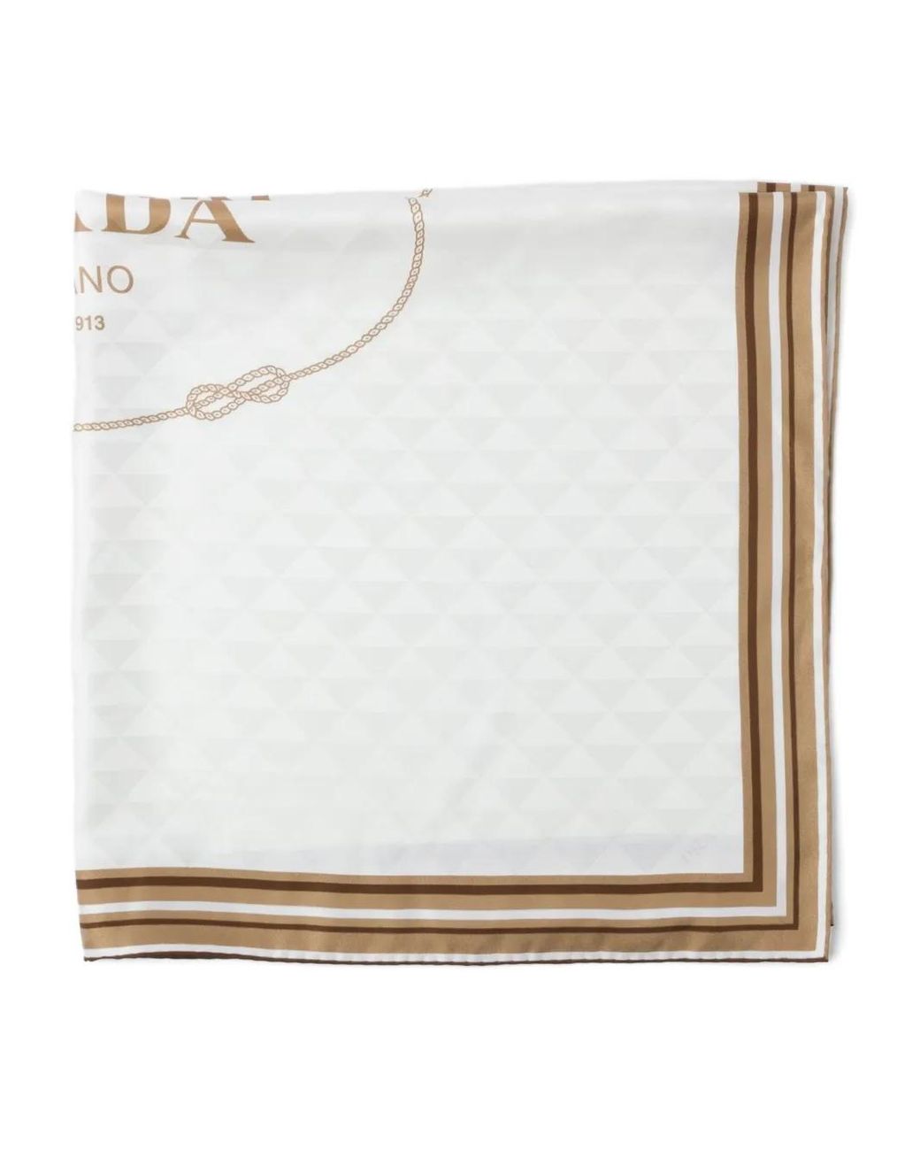 Prada White Seidenschal Mit Print