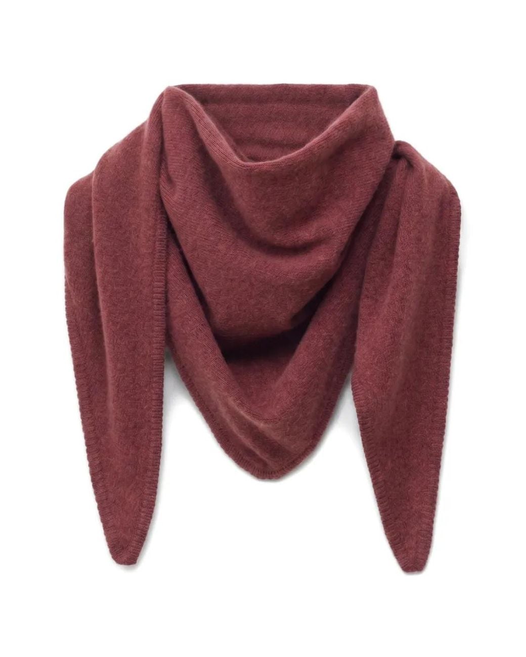 Not Shy Red Éléonore Fine-Knit Triangular Scarf