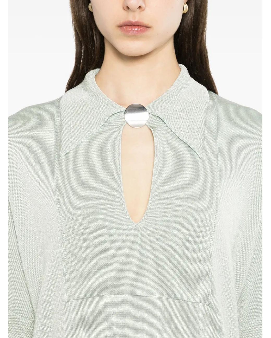 Jil Sander White Pin Polo Top
