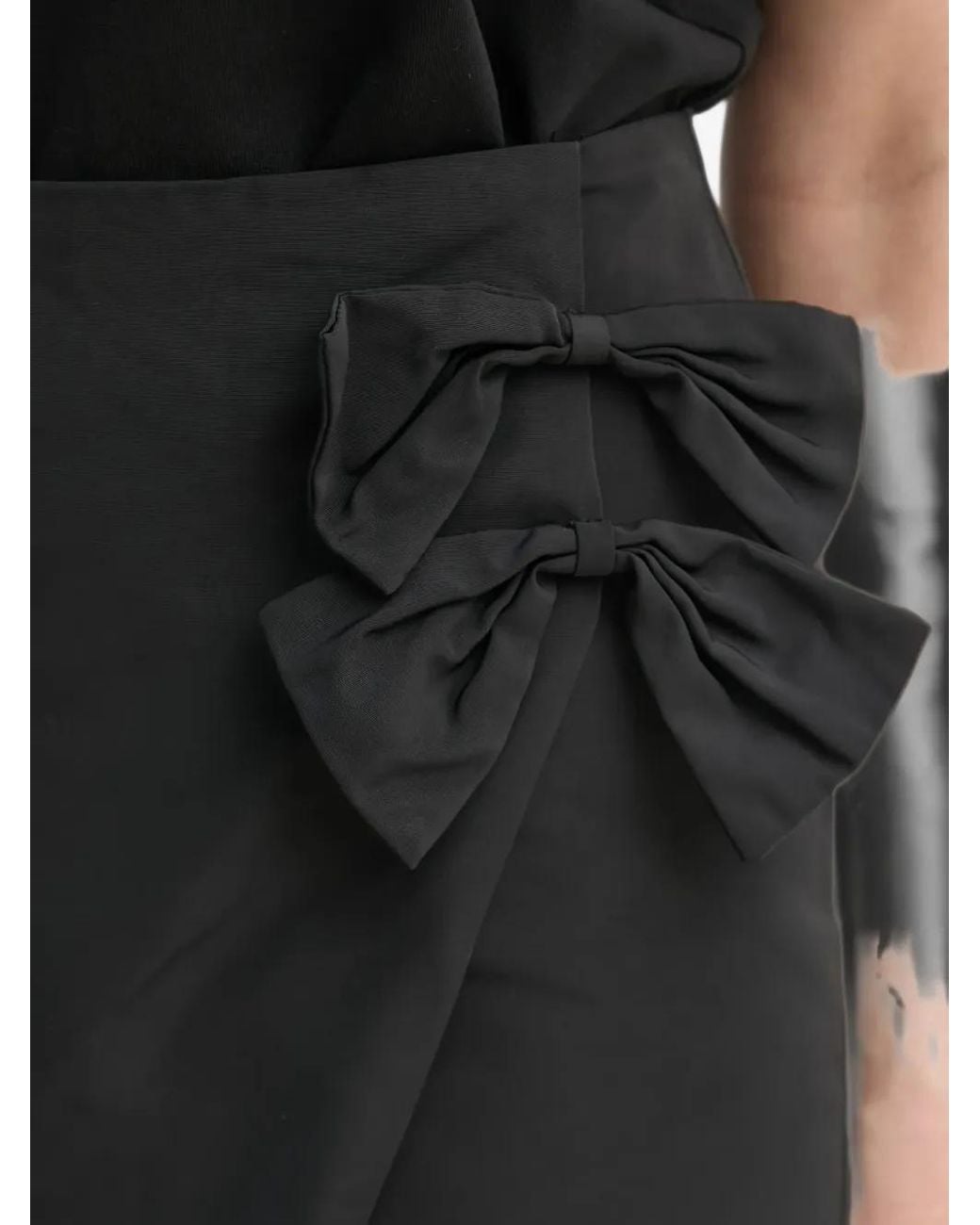 Bruuns Bazaar Black Bow-Detail Mini Skirt