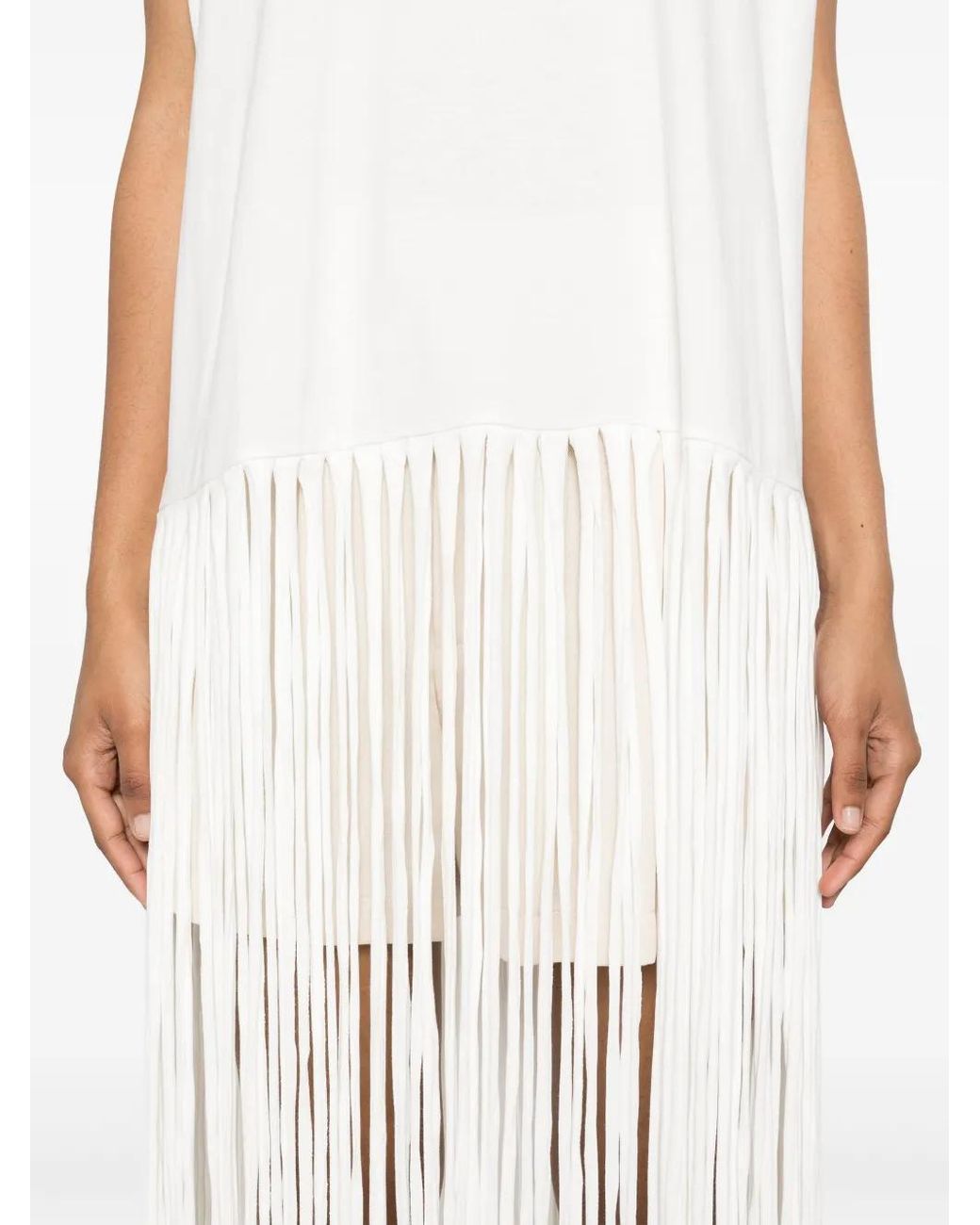 Sunnei White Top Mit Fransen