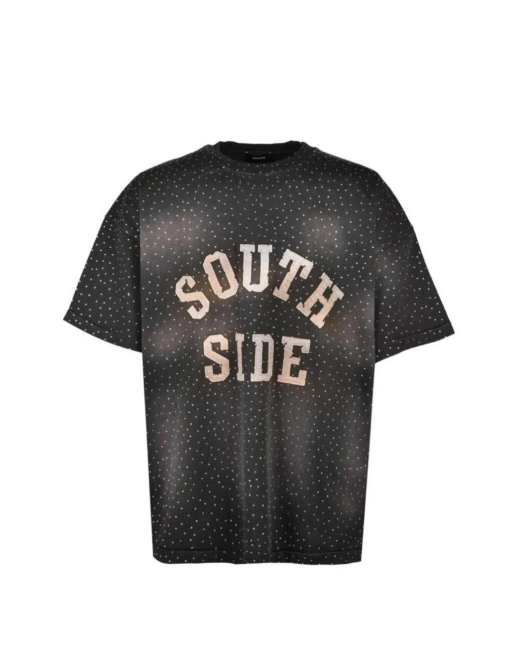 BREATH Black Rhinestone-Embellished Faded T-Shirt for men