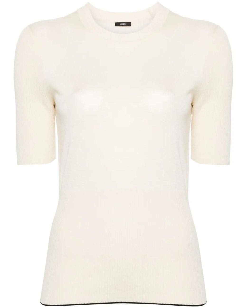Joseph Natural Contrasting-Trim Fine-Knit Jumper