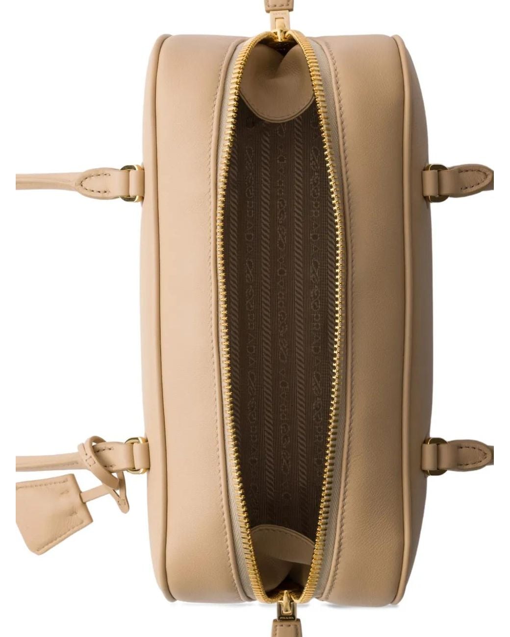 Prada Natural Medium Leather Top-Handle Bag