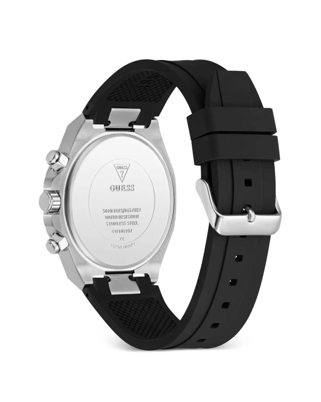 Orologio Analogico Equity Nero E Color Argento di Guess in Green da Uomo