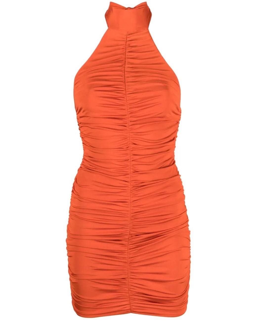 Noire Swimwear Orange Robe Coute Froncée À Dos-Nu