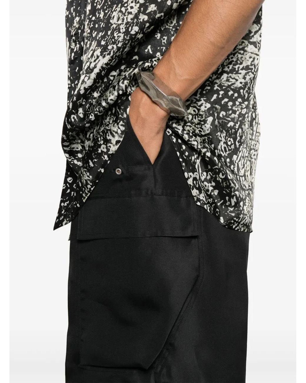 Rick Owens Black Cargobela Trousers for men
