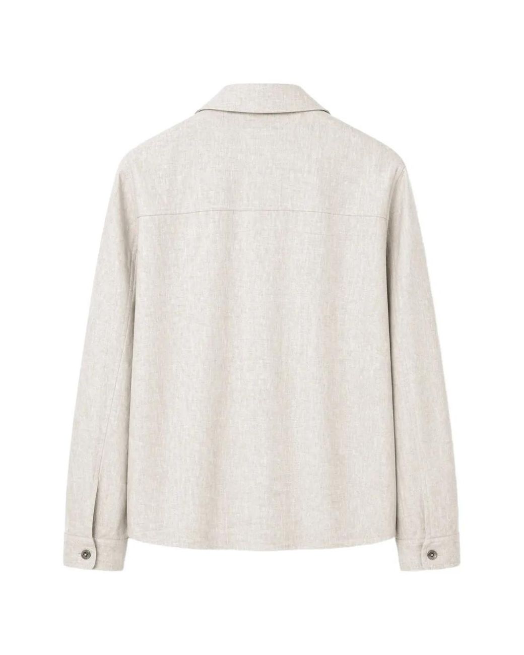 Manuel Ritz White Linen Zip-Up Jacket for men