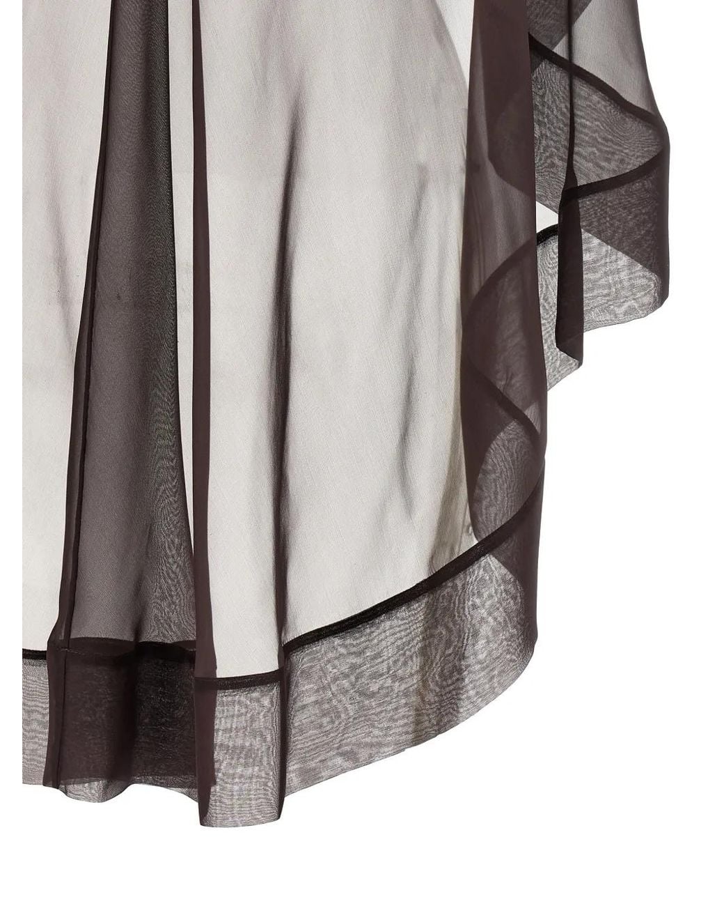 Alberta Ferretti Gray Semi-Transparent Hood Scarf