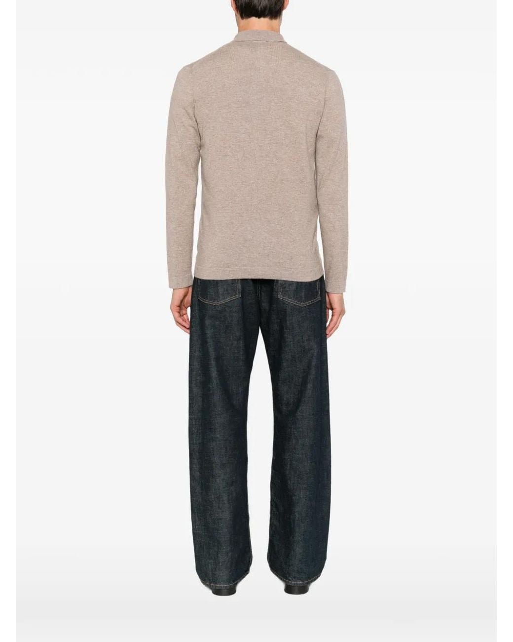 ÉPHÉMÈRE Natural Button-Up Collared Cardigan for men