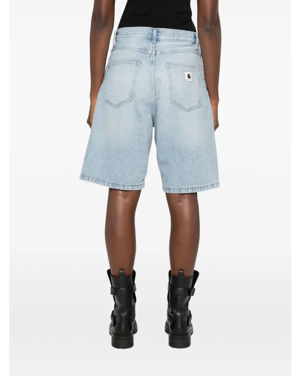Carhartt Blue Brandon Bleached Denim Shorts