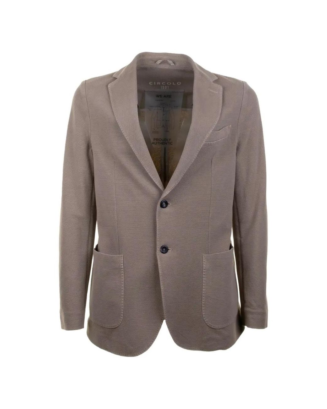 Circolo 1901 Brown Single-Breasted Oxford Blazer for men