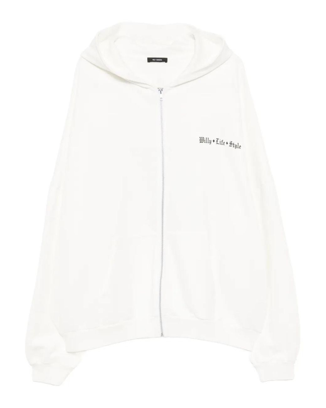 Willy Chavarria White Zip-Up Hoodie for men