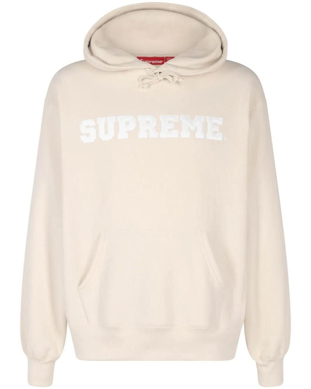 Supreme Natural Logo-Appliquéd Hoodie for men