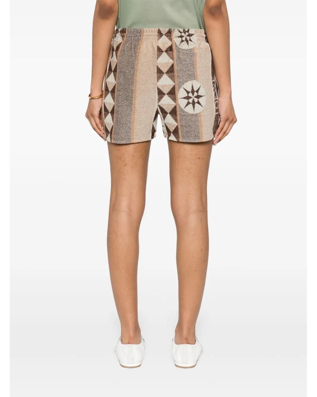 Loewe Natural Cotton Blend Jacquard Shorts