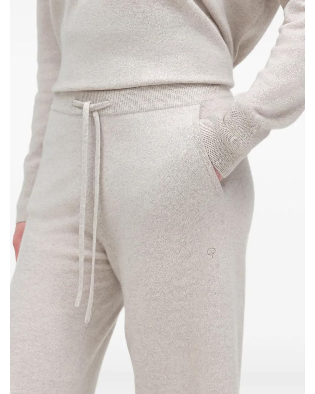 Chinti & Parker White Wide-Leg Cashmere Trousers