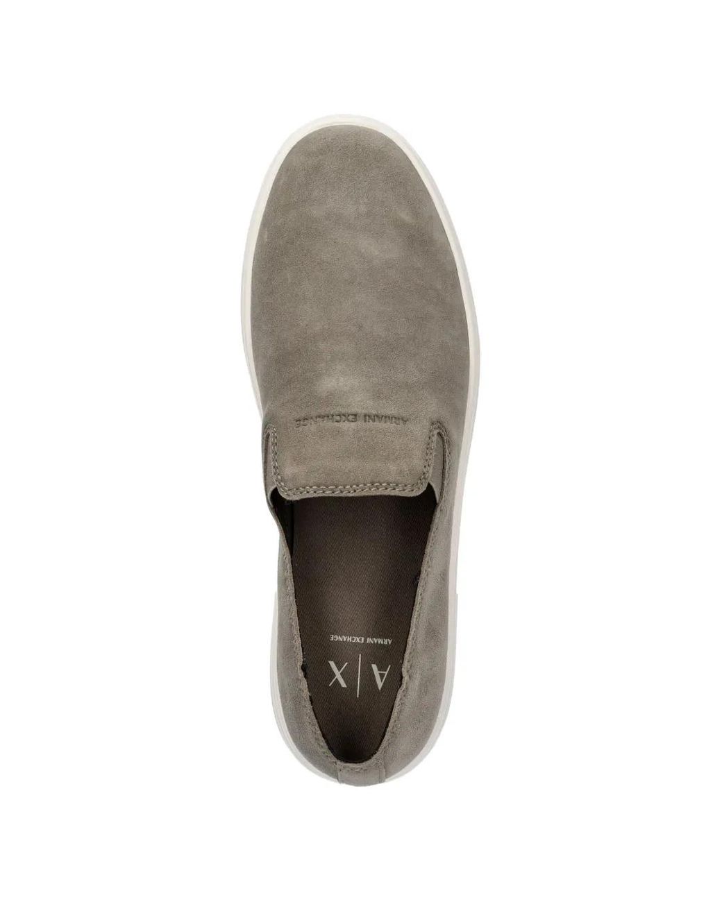 ARMANI EXCHANGE White Logo-Embossed Slip-On Sneakers for men