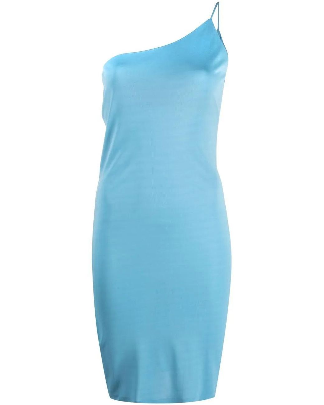 DSquared² Blue One-Shoulder Jersey-Knit Dress