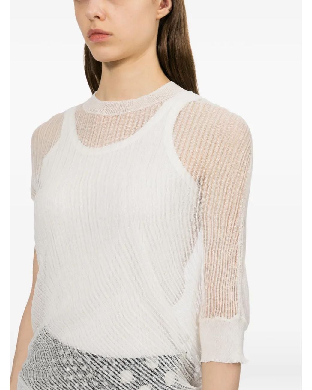 Junya Watanabe White Mesh T-Shirt