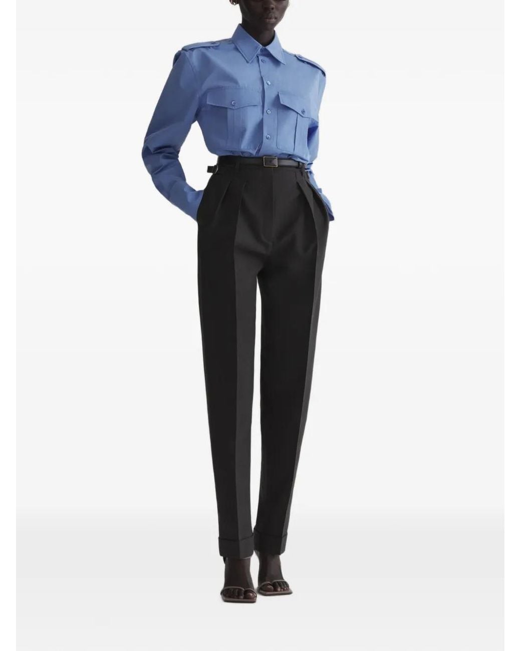 Mugler Blue Carrot Trousers