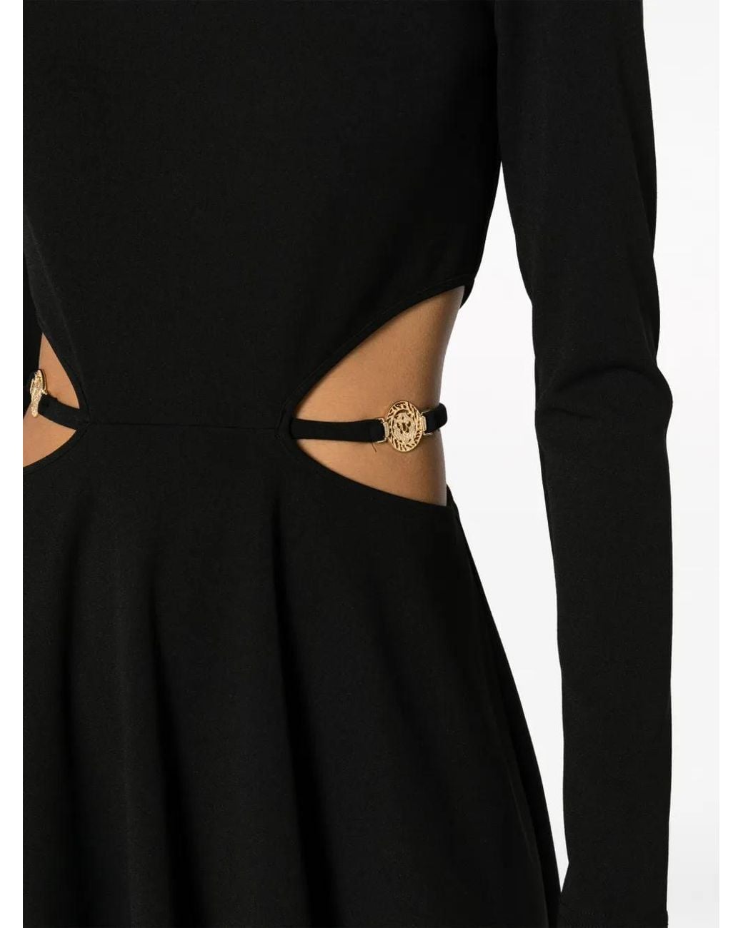 Just Cavalli Black Tiger-Head Embellished Minidress