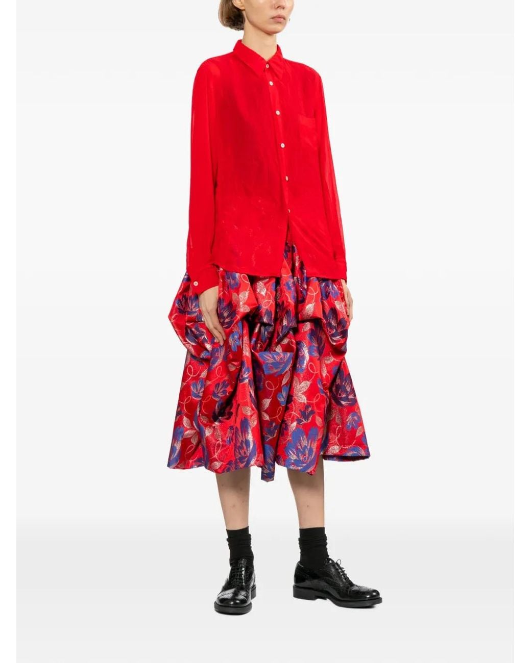 Comme des Garçons Red Pocket Button-Down Shirt