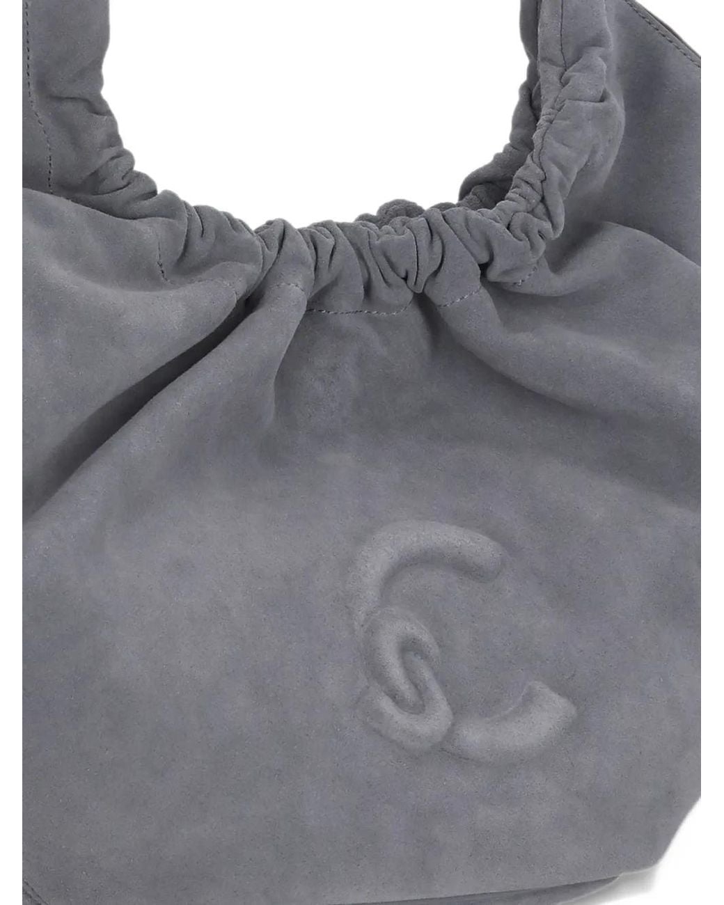 Coccinelle Gray Sac À Main En Daim À Logo Embossé