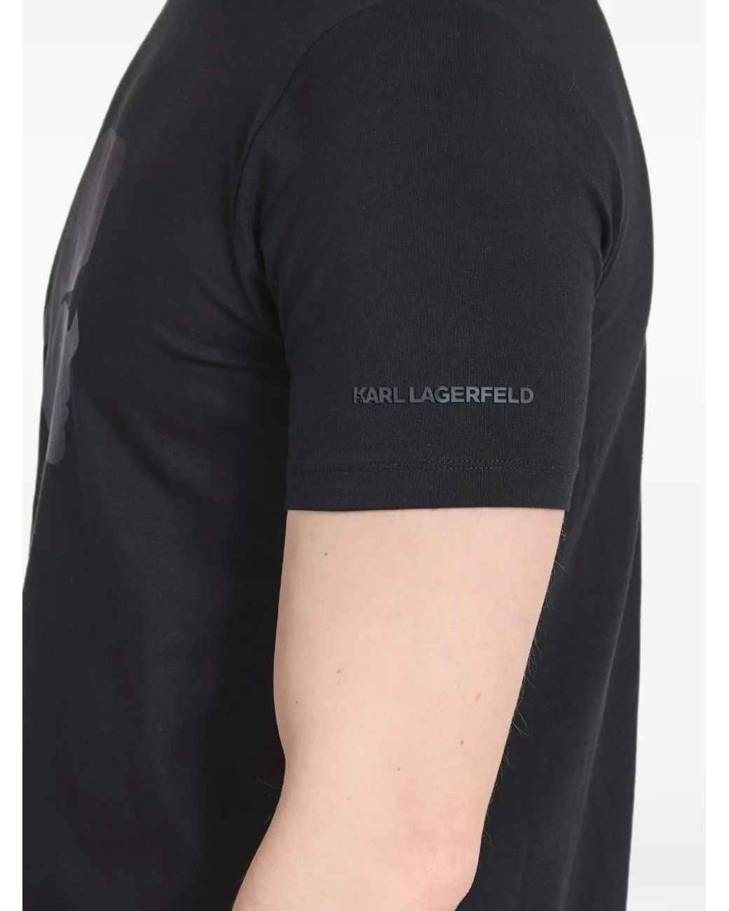 Karl Lagerfeld Black Kameo-Print T-Shirt for men
