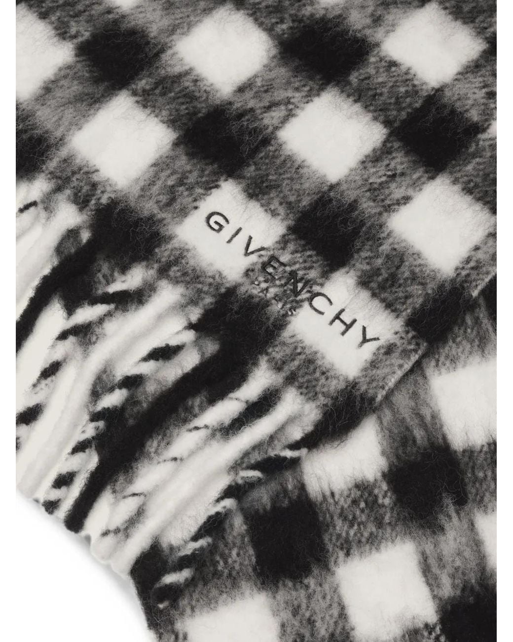 Givenchy White Checked Scarf for men
