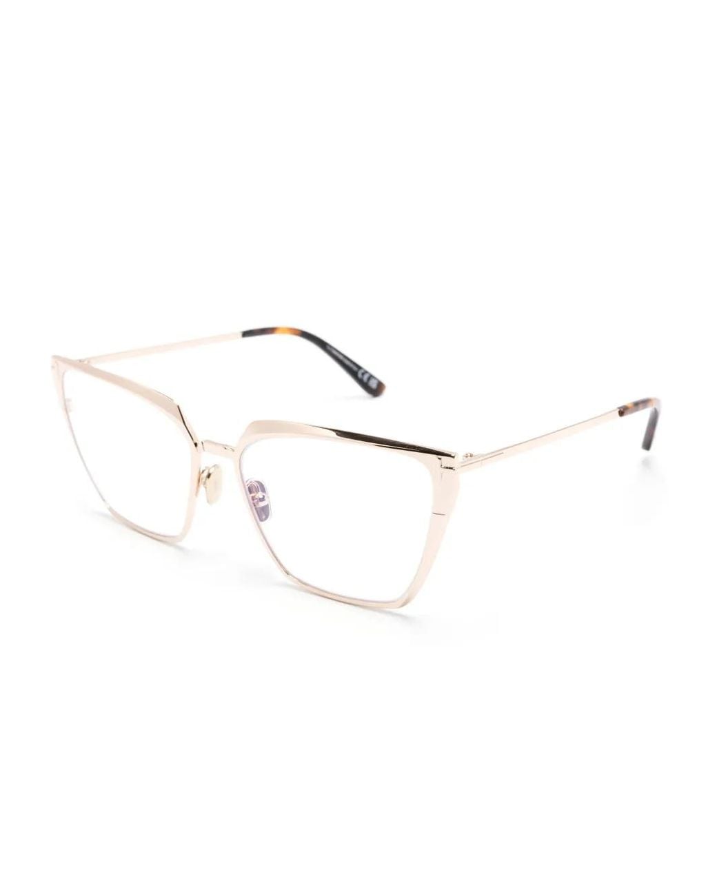 Tom Ford Natural Tortoiseshell Cat-Eye Glasses