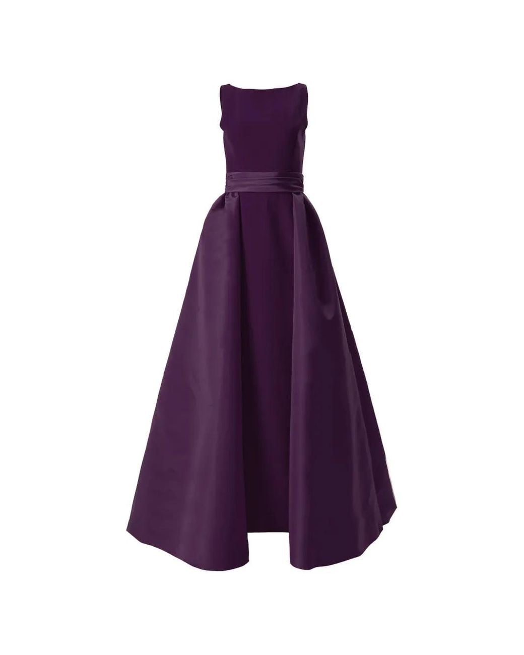 Carolina Herrera Purple Straight Evening Dress With Overskirt