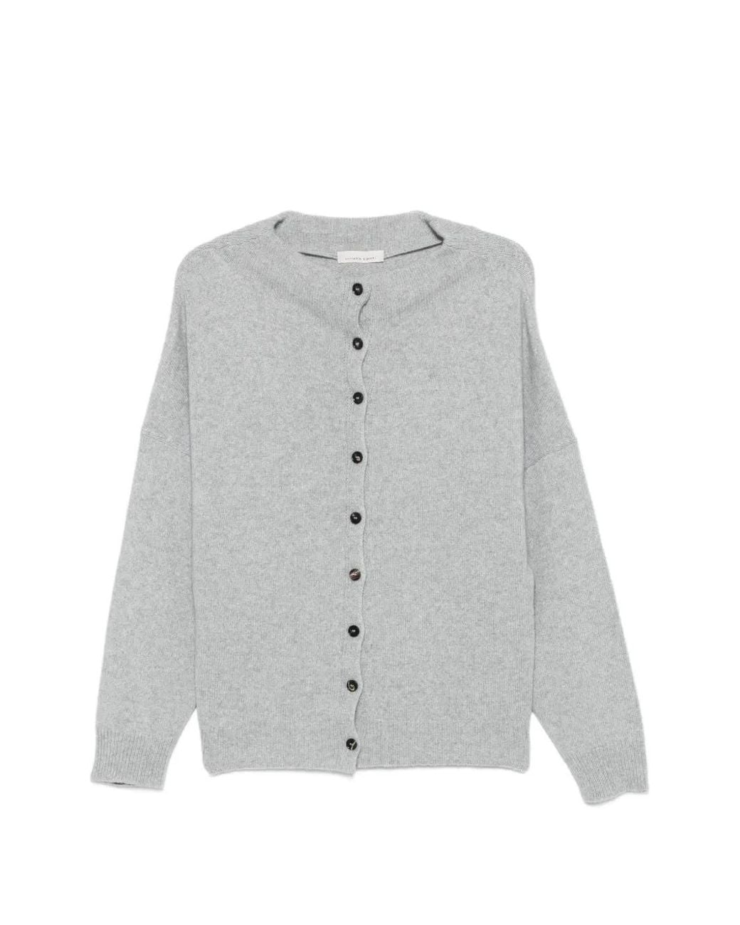 Liviana Conti Gray Button-Up Cardigan