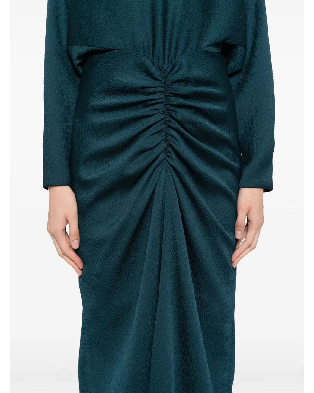 Amsale Green Dolman-Sleeved Dress