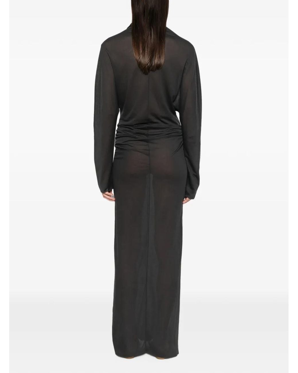 Soeur Black Lola Long Draped Dress