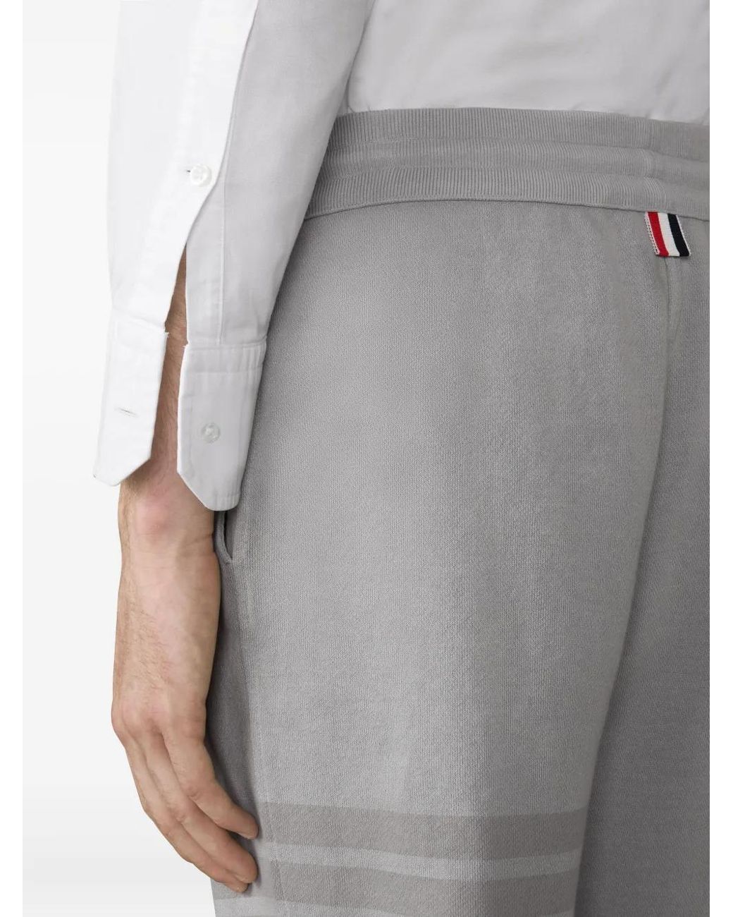 Thom Browne Gray Solid Loopback Overdyed 4-Bar Sweatpants for men