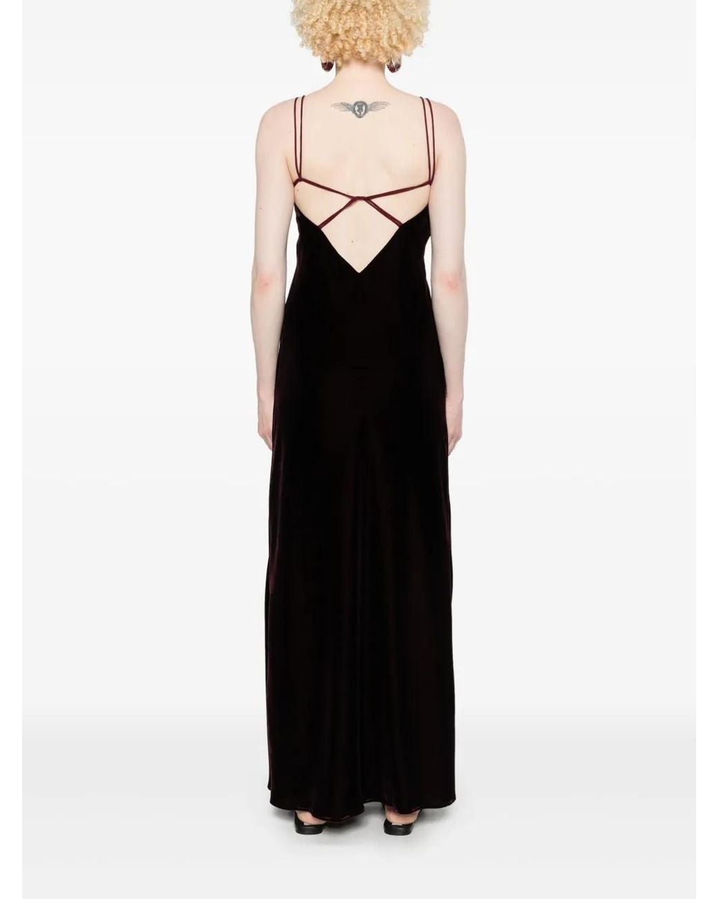 Blanca Vita Black Velvet Long Dress