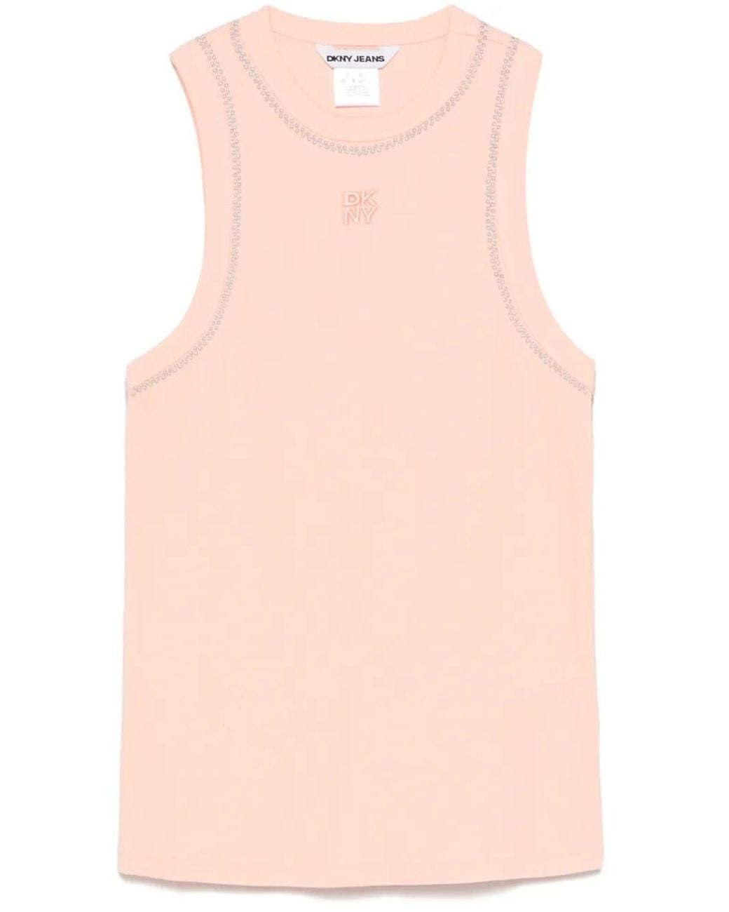 Top Sin Mangas Con Apliques DKNY de color Pink