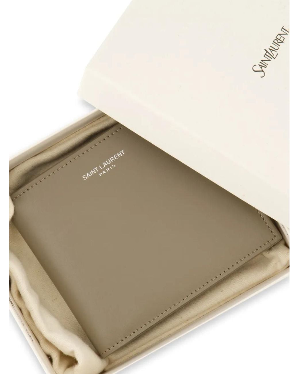 Saint Laurent Natural Paris Logo-Print Wallet for men