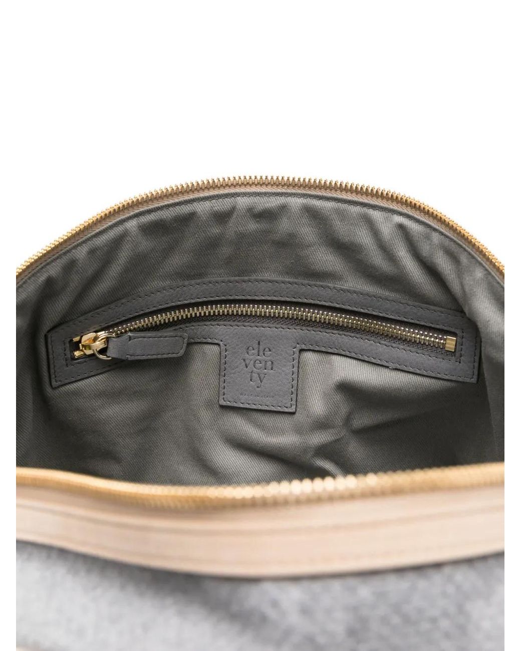 Eleventy Gray Striped-Panel Duffle Bag for men