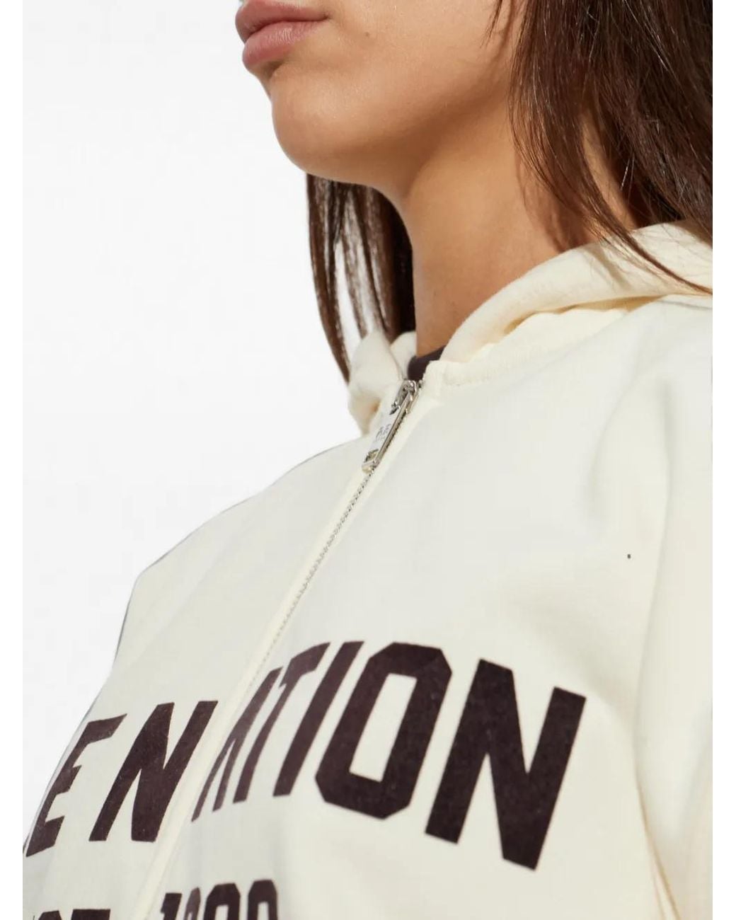 P.E Nation White Phantom Logo-Print Hoodie