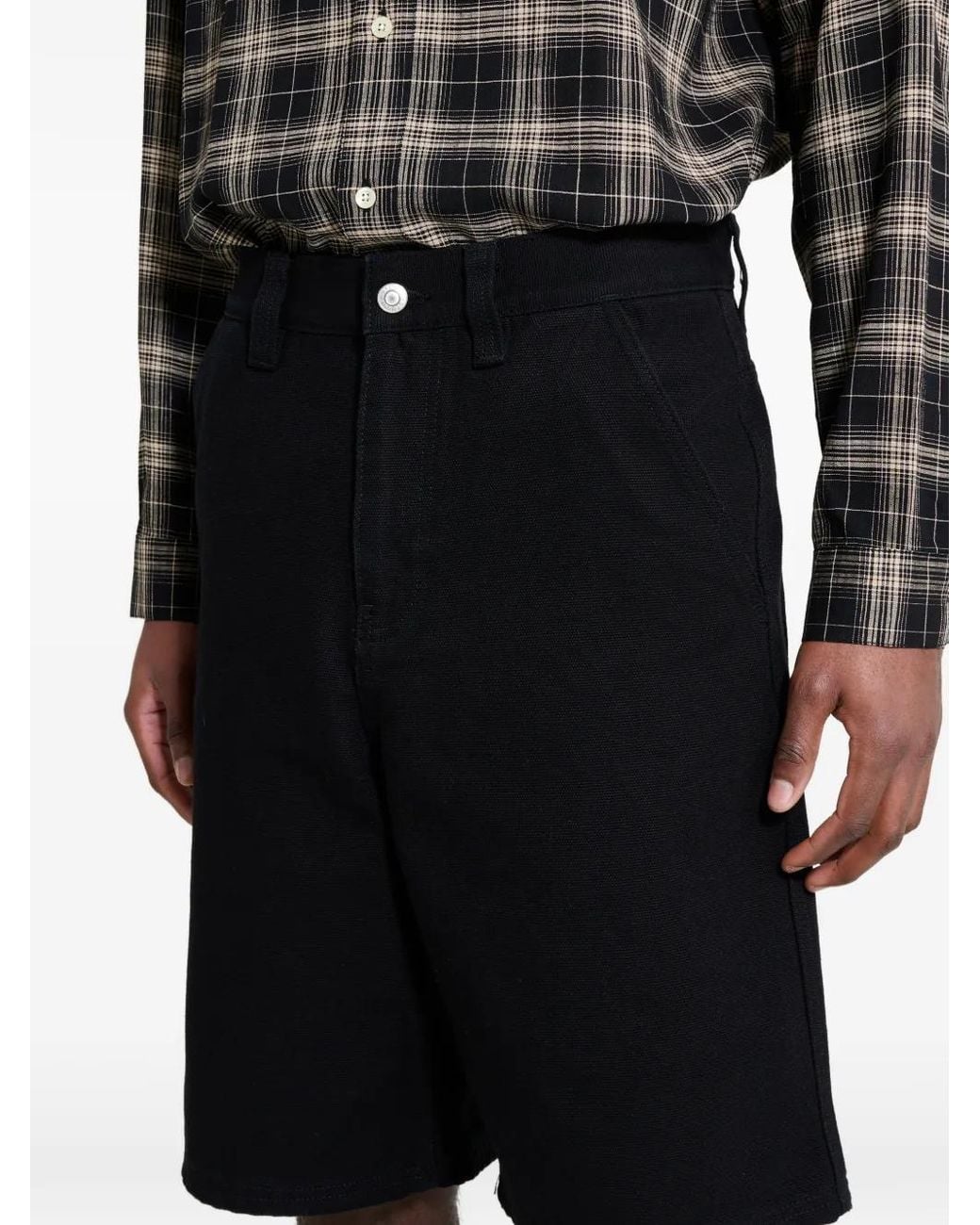 Stussy Black Canvas Work Shorts for men