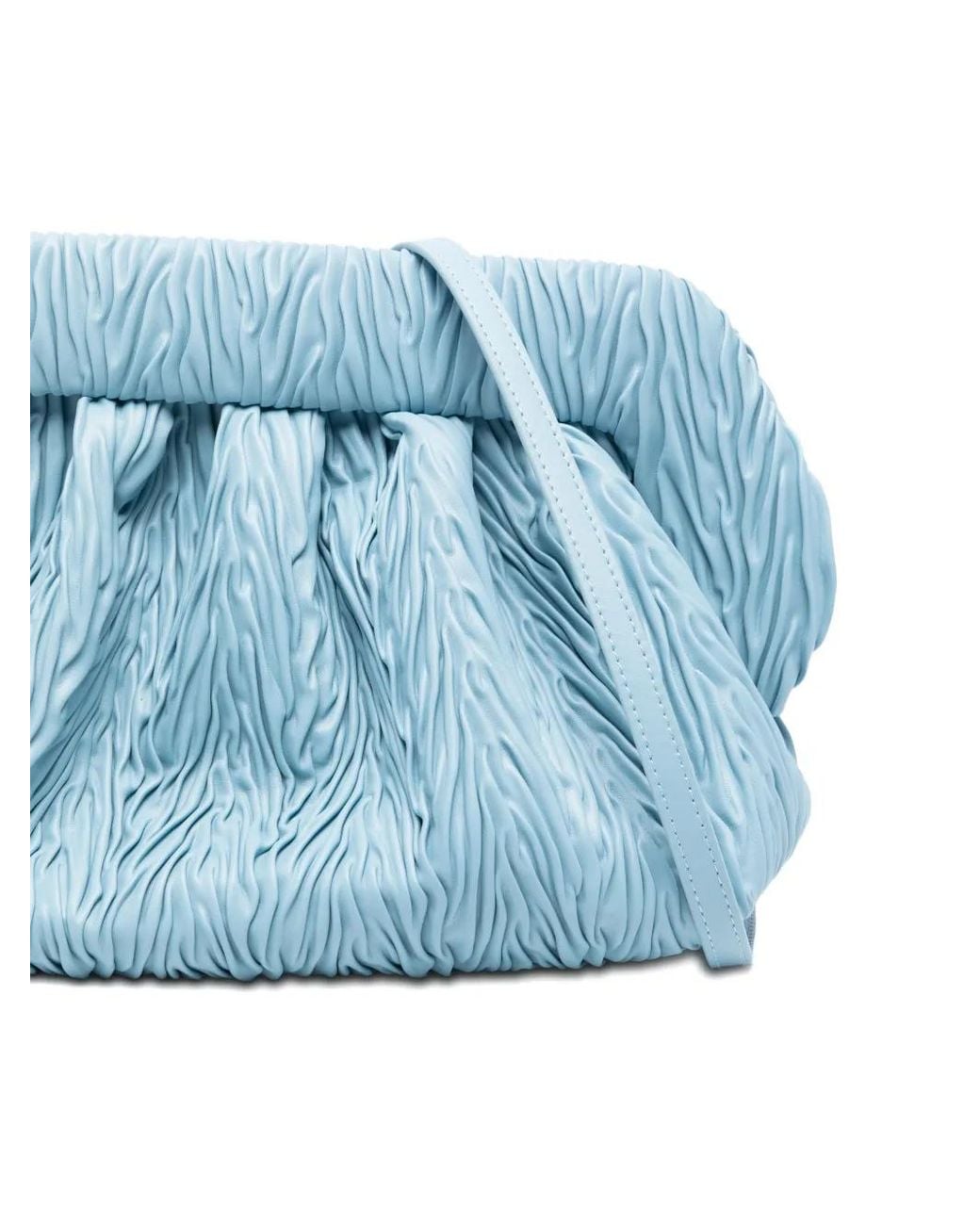 THEMOIRÈ Blue Bios Ruched Clutch Bag