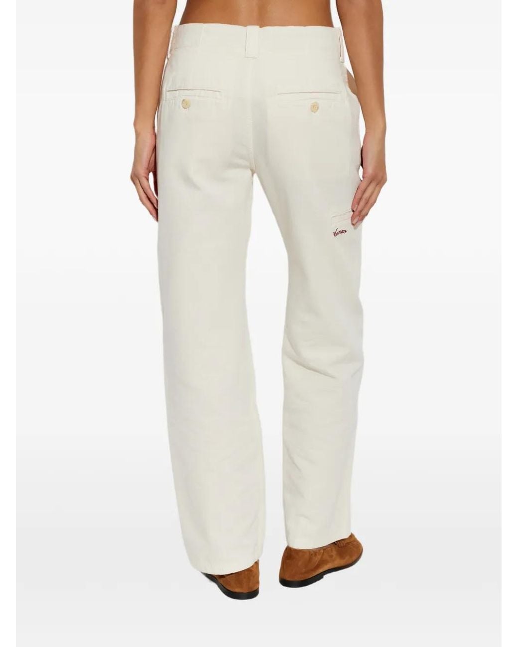 KENZO White Stitched-Panel Jeans