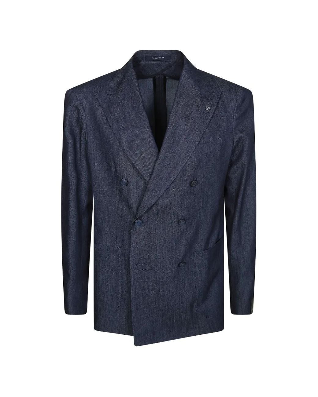 Tagliatore Blue Veste Croisée À Revers Pointus for men