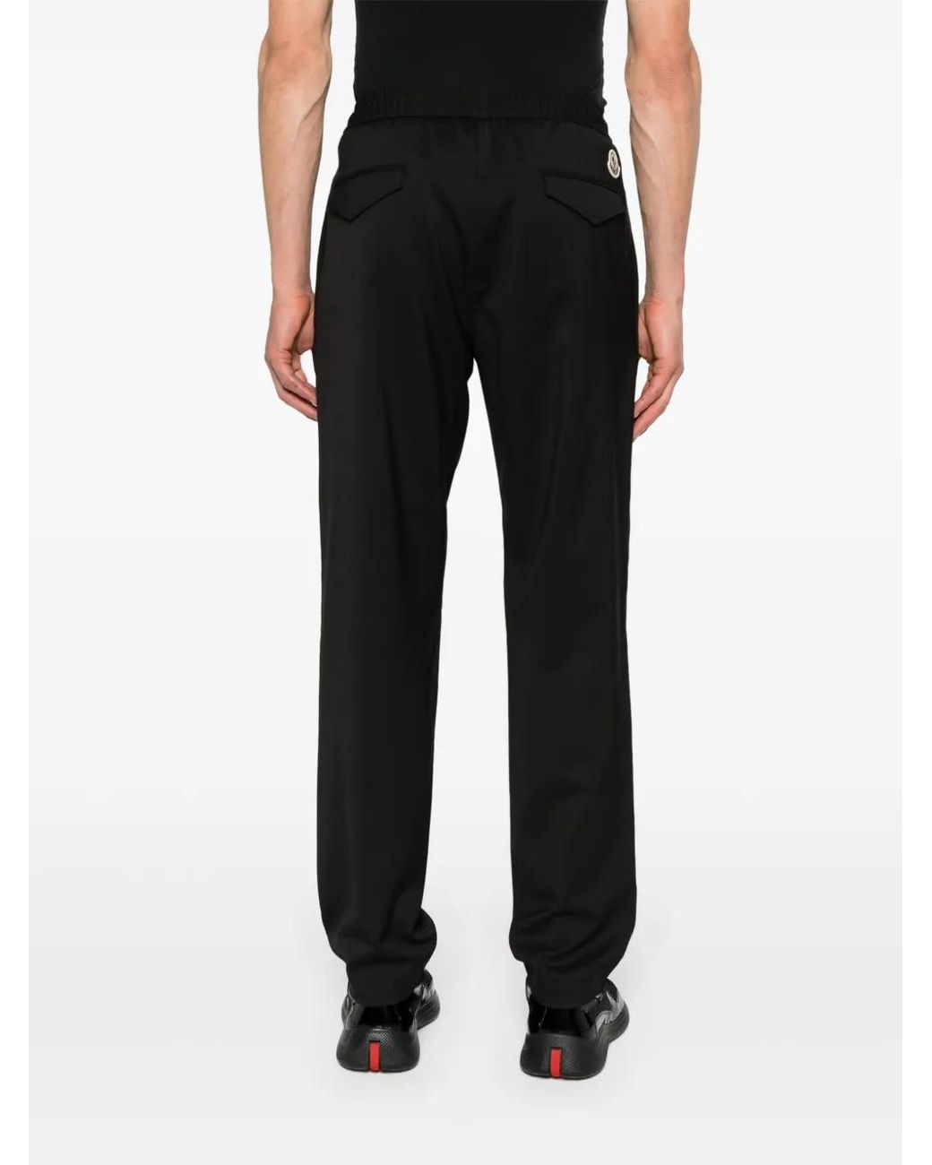 Moncler Black Logo-Embroidered Track Pants for men