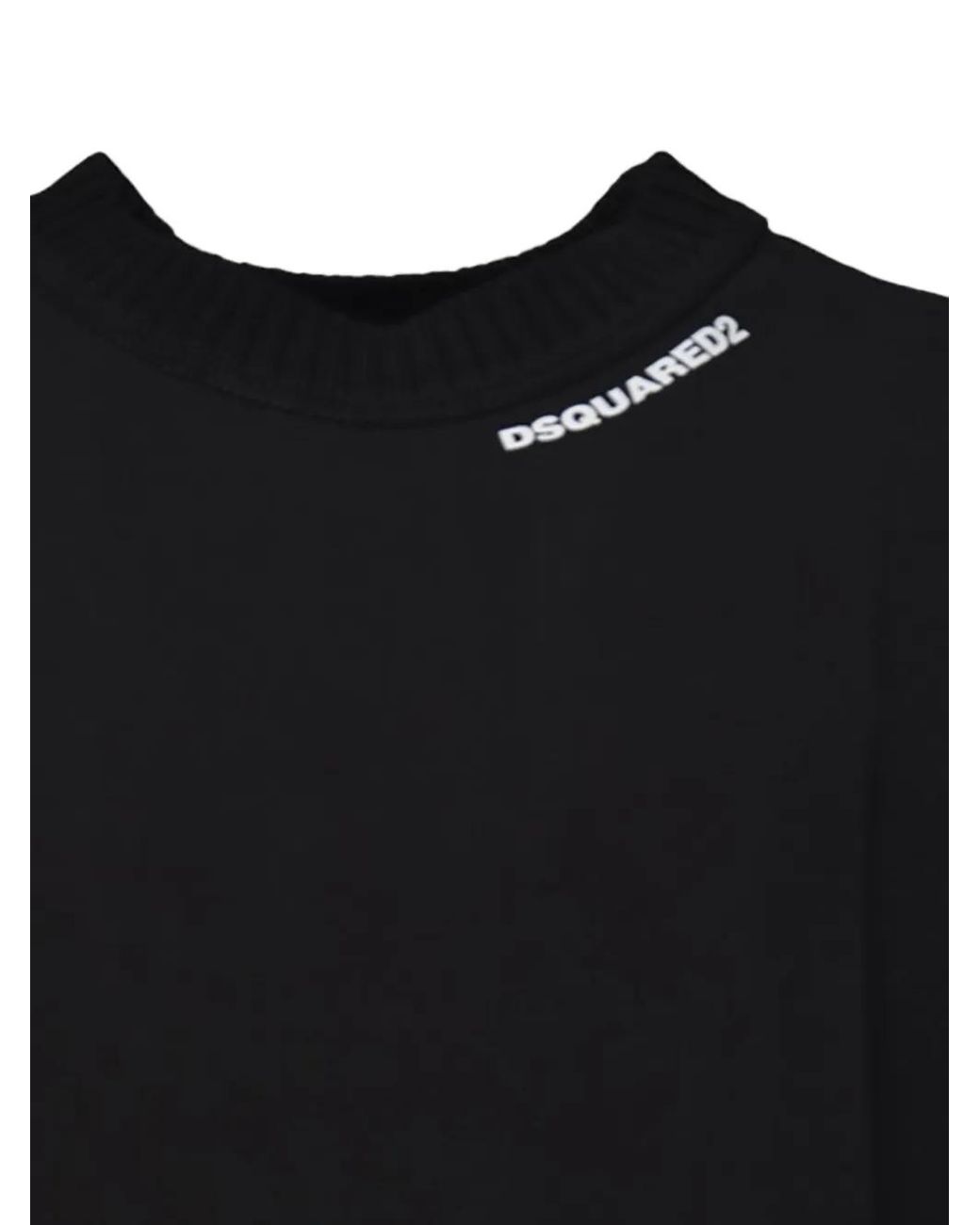 DSquared² Black Drawstring-Hem T-Shirt for men