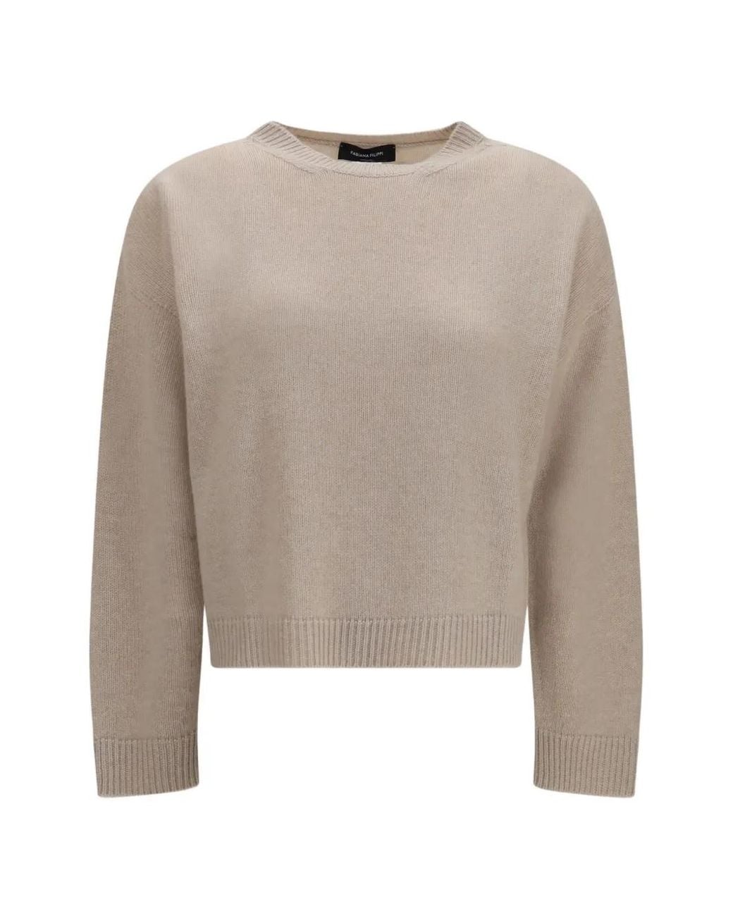 Fabiana Filippi Natural Crew-Neck Cashmere Sweater
