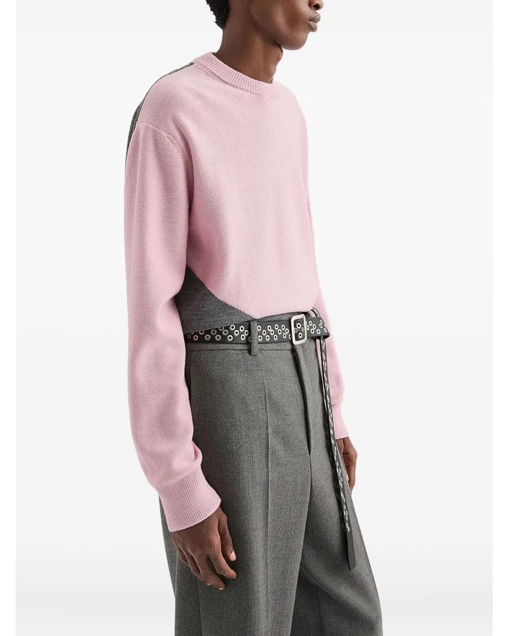 Jil Sander Pink Colourblock Sweater for men