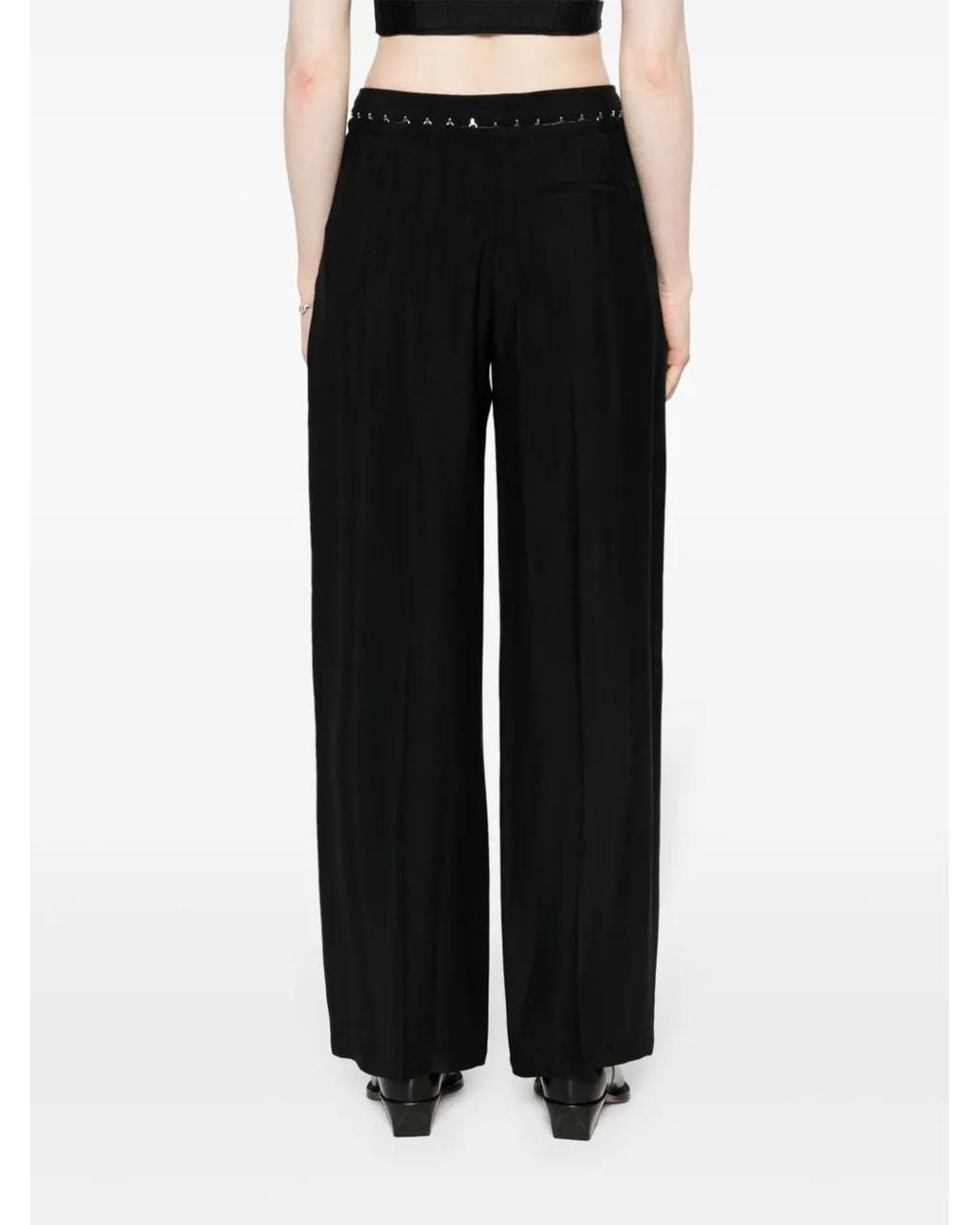 Mugler Black Hook-Eye Wide Trousers